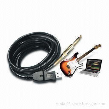 3m USB PC Guitar Bass Link Recording Auto Adapter Cable with 16-bit Depth and 48kHz Rate